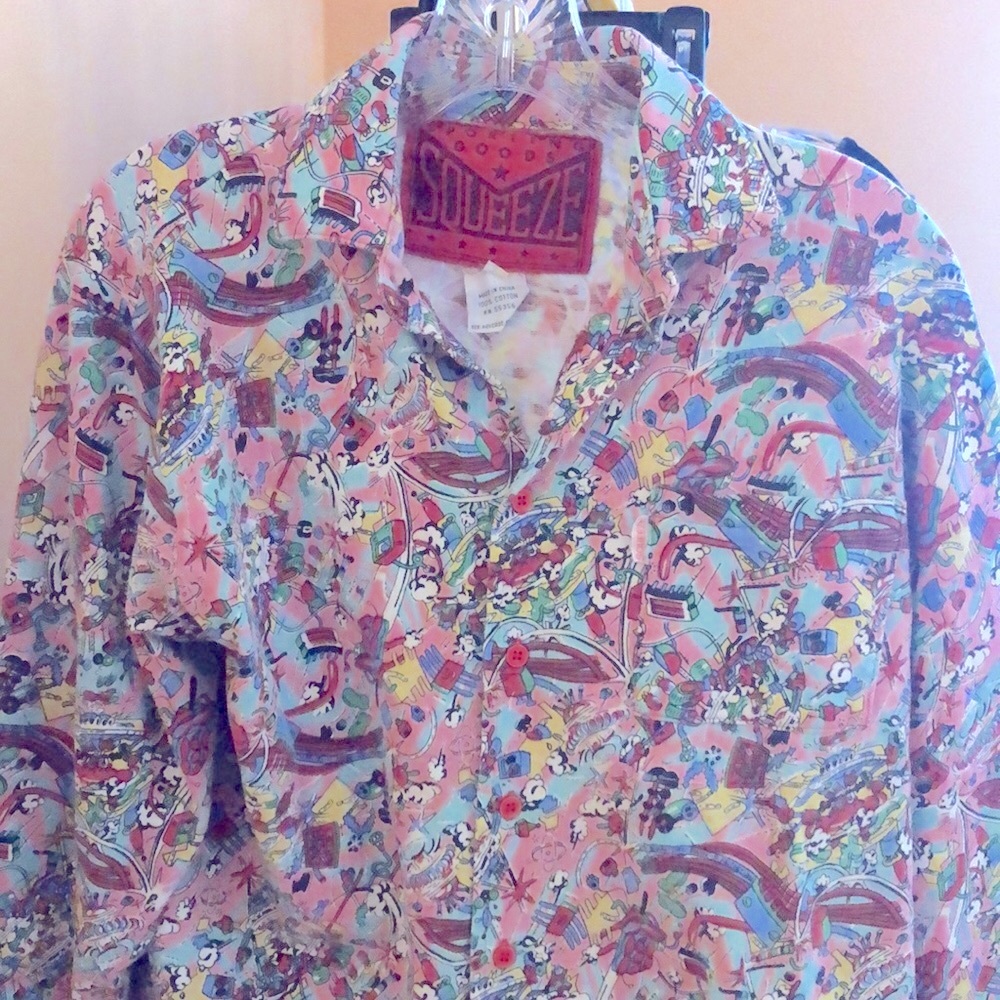 Vintage Squeeze Button Down Shirt Size S tapered sleeves